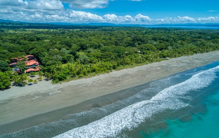 Puerto Jiménez real estate agents drone shot from above