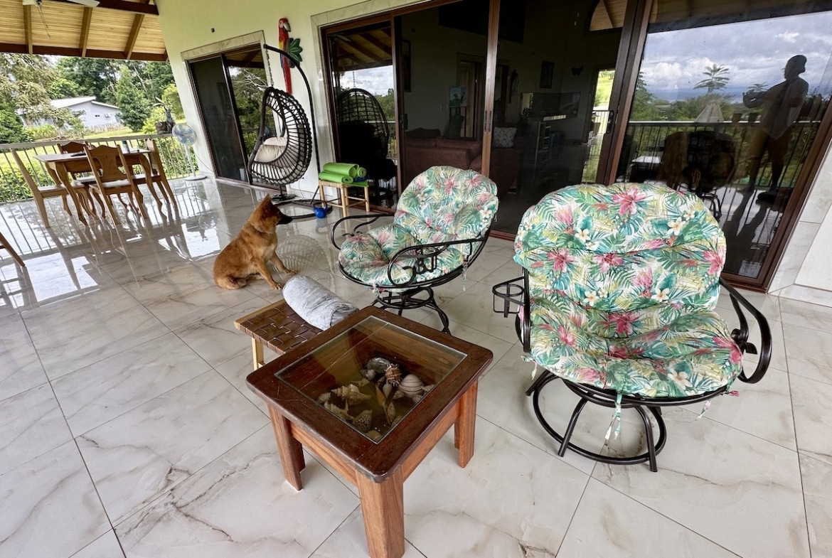 Spacious modern living room in Puerto Jiménez duplex