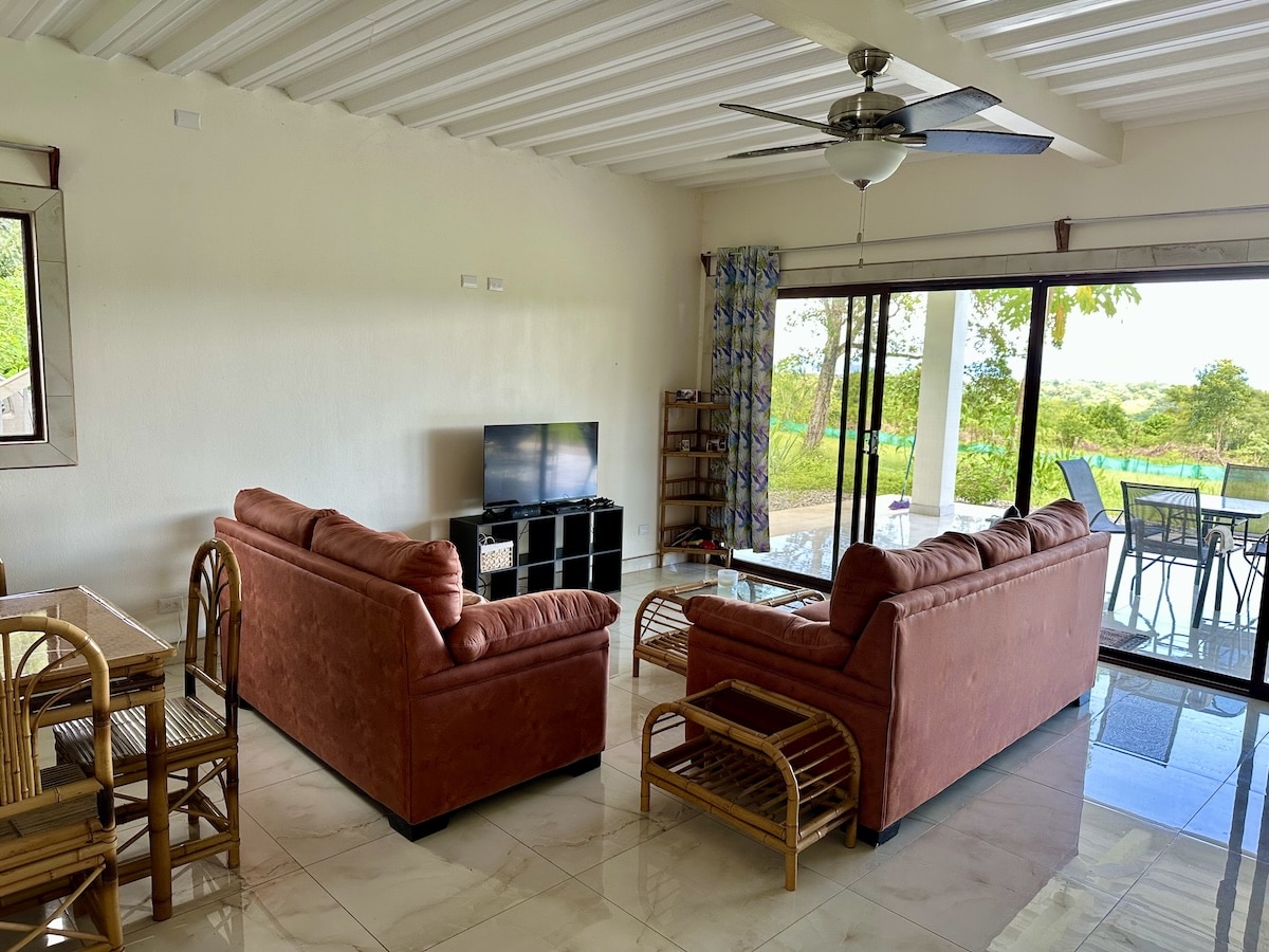 Bright interior of Osa Peninsula property with natural light