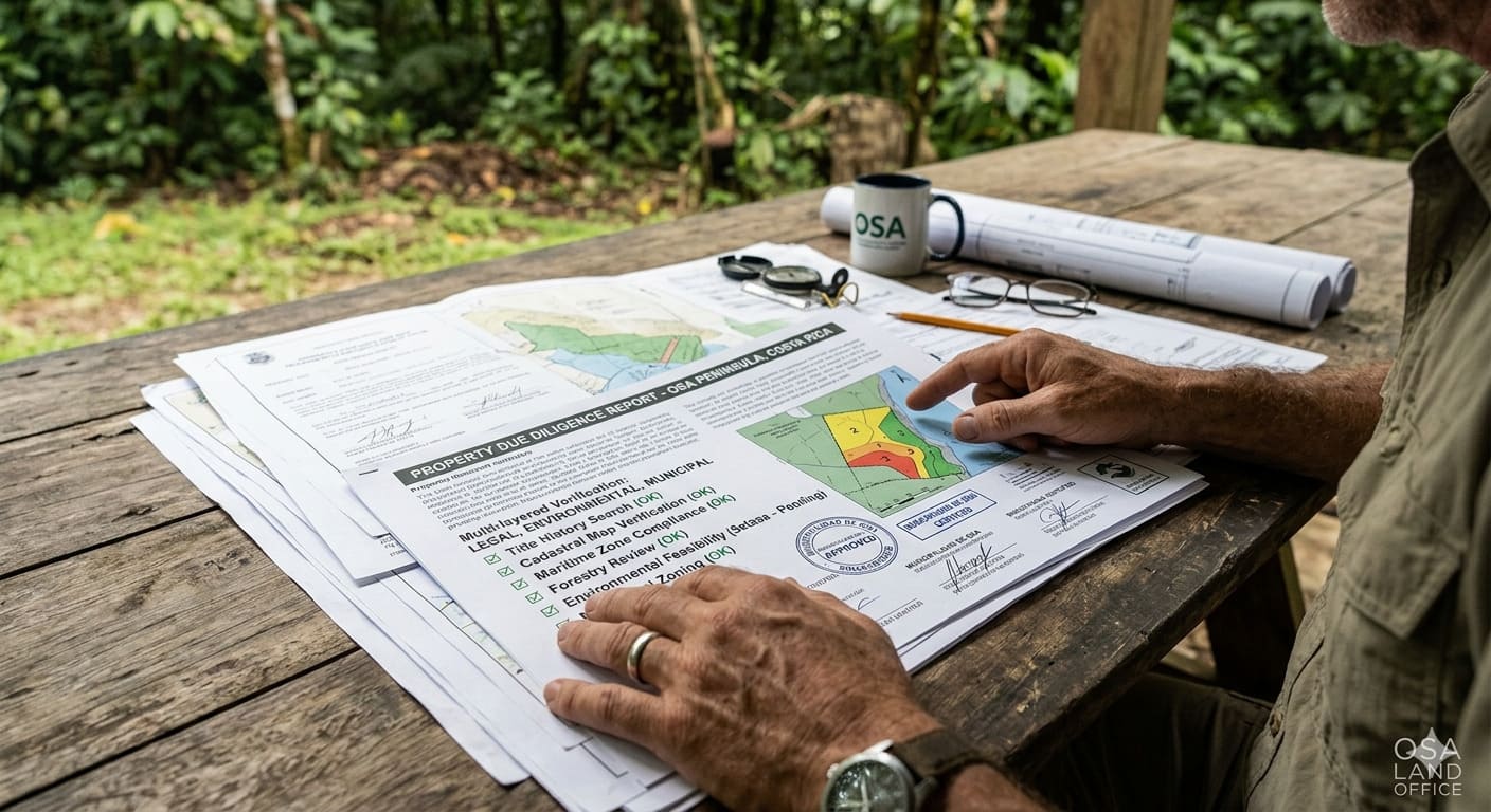 Costa Rica real estate due diligence closing process Osa Peninsula